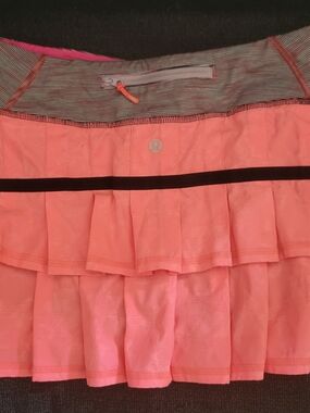 lululemon athletica Coral Pink Tiered Skater Skirt